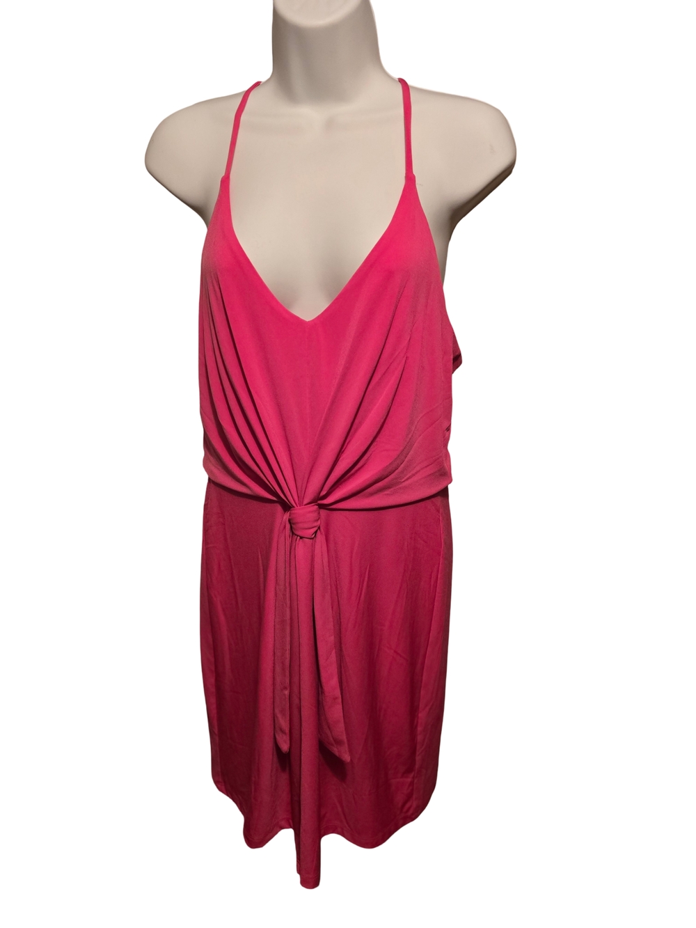 Women’s Hot Pink Mini Dress with Front Knot